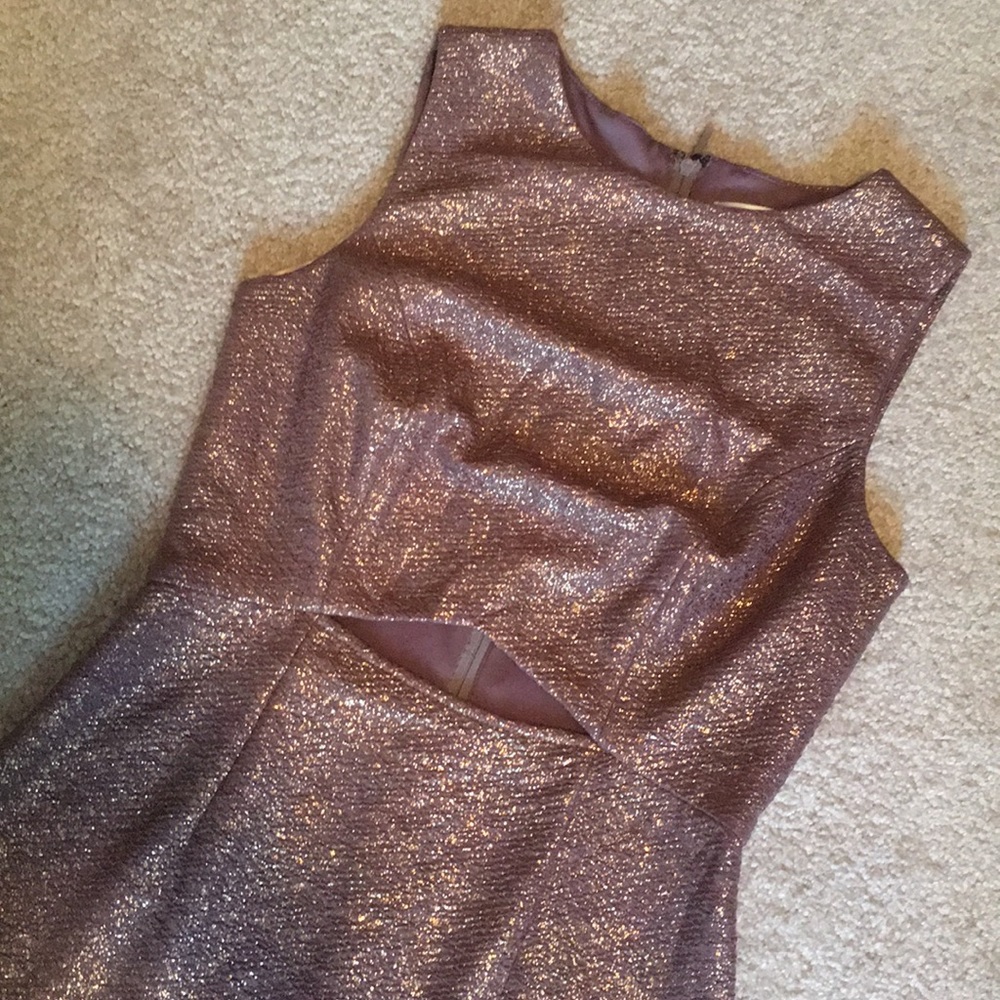 Cut out gold and mauve dress